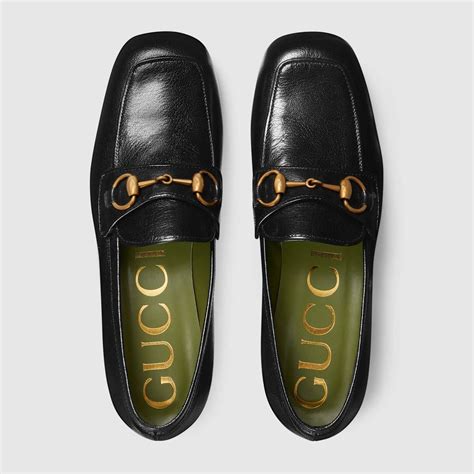 gucci black leather platform loafer|gucci horsebit suede loafer.